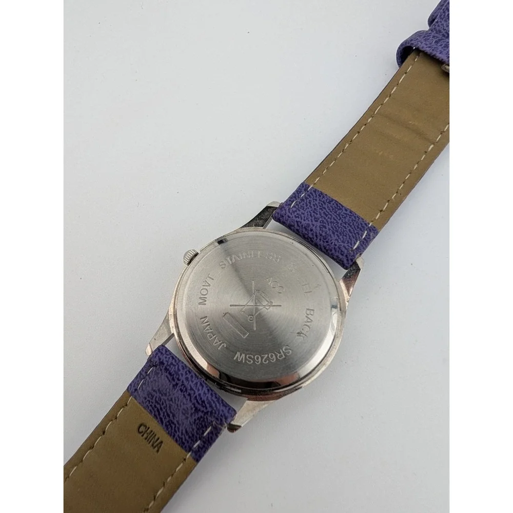 Avon Spring Fling Watch Women 32mm Silver Case Purple‎ Band- New Battery